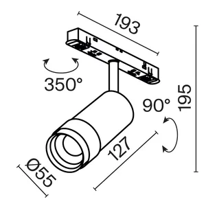 Трековый светильник Technical TR212-4-12WTW-DD2-Z-B