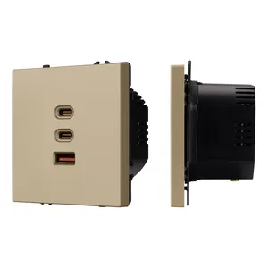 ARL NOBE USB Розетка тип А+С+С софт-тач золотой песок SCT-MUACC-SFPL-FC-GD (65W, QC3) (Arlight, -)