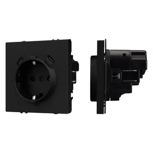 Механизм розетки с USB зарядкой SCT-NOBE-MUCC-SFPL-BK (230V, 16A) (Arlight, -)