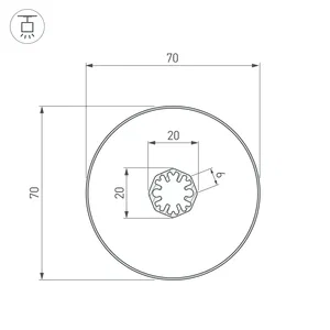 Профиль SL-ROUND-D70-360deg-2000 ANOD (Arlight, Алюминий)