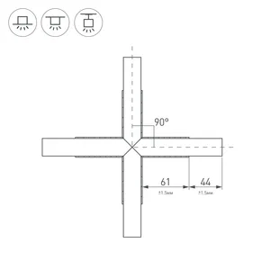 Крестовина PLS-LOCK-H25-Х90 (с экраном MAT-L) (Arlight, Металл)