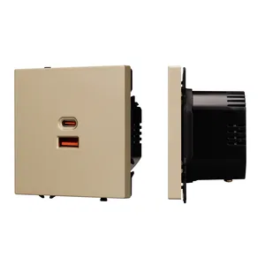 Механизм розетки с быстрой USB зарядкой SCT-NOBE-MUAC-SFPL-FC-GD (65W, QC3) (Arlight, Золотой песок)