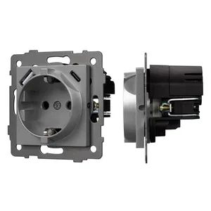 Механизм розетки с USB зарядкой SCT-MUAC-PL-GR-V (250V, 16A) (Arlight, -)