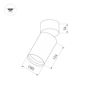 Корпус SP-POLO-SURFACE-FLAP-R85 (BK, 1-3, 350mA) (Arlight, IP20 Металл, 3 года)