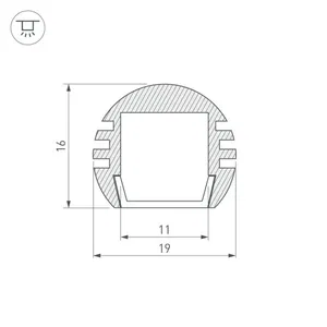 Профиль PDS-R-2000 ANOD (Arlight, Алюминий)