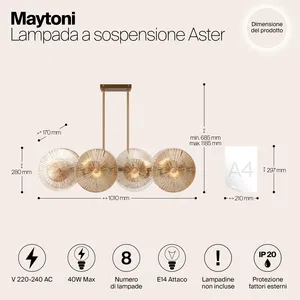 Подвесной светильник Maytoni MOD007PL-08G1