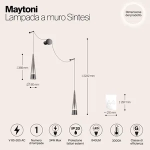 Настенный светильник (бра) Maytoni P090WL-L24CH3K