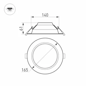 Светильник IM-CLOUD-LUM-R165-18W Warm3000 (WH, 90 deg) (Arlight, IP40 Металл, 3 года)