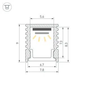 Профиль SL-MINI-8-2000 ANOD BLACK (Arlight, Алюминий)