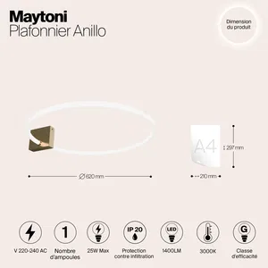 Потолочный светильник Maytoni MOD315CL-L25G3K