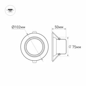 Светодиодный светильник LTD-70WH 5W Day White 120deg (Arlight, IP40 Металл, 3 года)