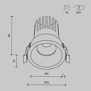 Встраиваемый светильник Technical DL117-15W-2.7K-B