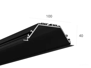 Алюминиевый LED профиль LINE 10040 IN ral9003 LT70 (с экраном) — 3000мм