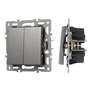 Механизм выключателя двухклавишный проходной SWT-MKP2-PL-GR (250V, 16A) (Arlight, -)
