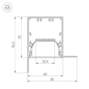Профиль SL-LINIA55-FANTOM-EDGE-2000 ANOD (Arlight, Алюминий)