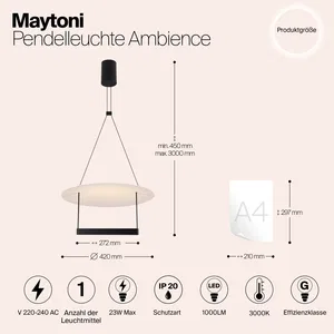 Подвесной светильник Maytoni MOD280PL-L23B3K