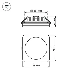 Светодиодная панель LTD-96x96SOL-10W Day White 4000K (Arlight, IP44 Пластик, 3 года)