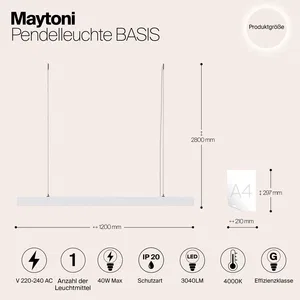 Подвесной светильник Maytoni P051PL-L40W4K