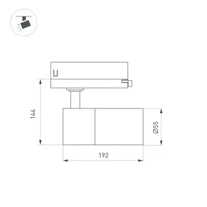 Светильник LGD-ARTEMIS-TRACK-4TR-R55-12W Warm3000 (BK, 8-80 deg, 230V) (Arlight, IP20 Металл, 5 лет)