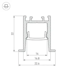 Профиль SL-COMFORT-2322-F-2000 ANOD BLACK (Arlight, Алюминий)