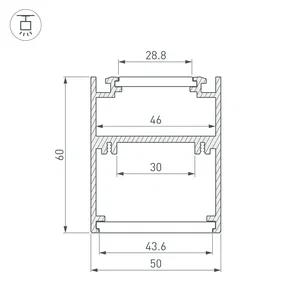 Профиль SL-ARC-5060-D1500-A45 BLACK (дуга 1 из 8) (Arlight, Алюминий)