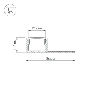 Профиль ARH-DECORE-S12-LINE-EDGE-2000 ANOD (Arlight, Алюминий)