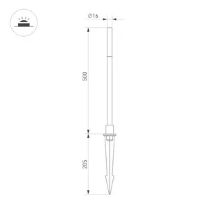 Светильник KT-CANNA-L500-1W Warm3000 (DG, 110 deg, 24V) (Arlight, IP65 Металл, 3 года)