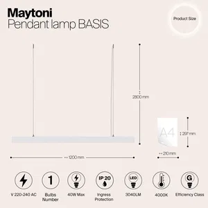 Подвесной светильник Maytoni P051PL-L40W4K