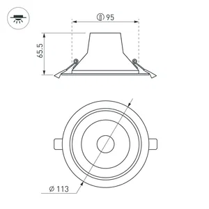 Светильник LTD-LEGEND-R115-10W White6000 (WH, 50 deg) (Arlight, IP20 Металл, 3 года)