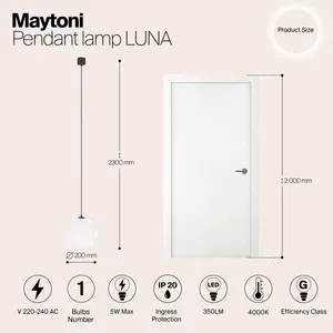 Подвесной светильник Maytoni P039PL-5W4K-20-B