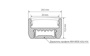 Профиль ARH-WIDE-H16-2000 ANOD (Arlight, Алюминий)
