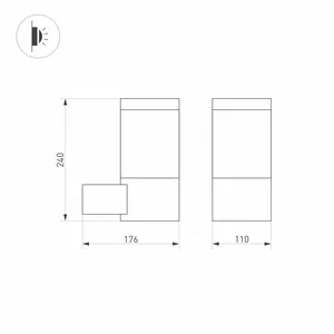 Светильник LGD-STEM-WALL-10W Warm3000 (GR, 185 deg, 230V) (Arlight, IP65 Металл, 3 года)