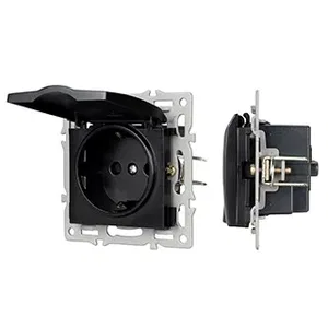 Механизм розетки влагозащищённый SCT-MCP-PL-BK (250V, 16A) (Arlight, -)