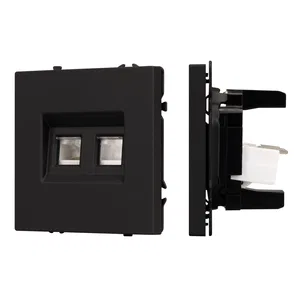 ARL NOBE Розетка компьютерная двойная софт-тач черный оникс SCT-MPC2-SFPL-BK (2хRJ-45, CAT6) (Arlight, -)