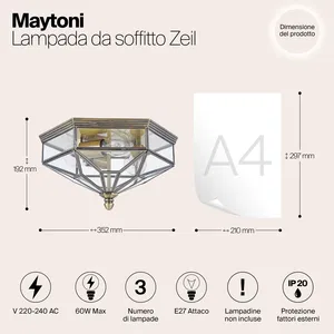Потолочный светильник Maytoni H356-CL-03-BZ