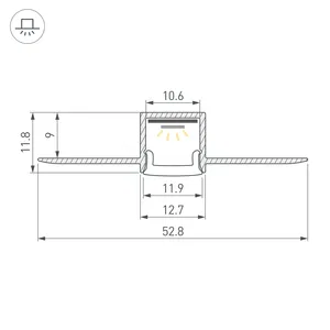 Профиль FANTOM-BENT-W12-TOP-2000 ANOD (Arlight, Алюминий)
