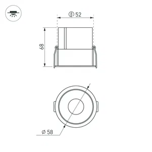 Светильник MS-ATLAS-BUILT-R58-10W Warm3000 (WH-BK, 35 deg, 230V) (Arlight, IP20 Металл, 5 лет)