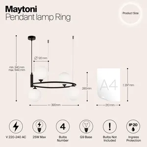Подвесной светильник Maytoni MOD013PL-04B