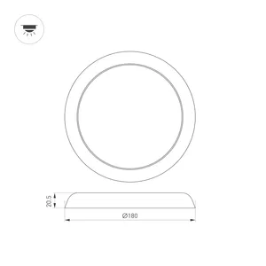 Светильник CL-FIOKK-R180-12W Day4000-MIX (WH, 120 deg, 230V) (Arlight, IP44 Пластик, 3 года)