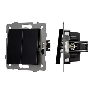 Механизм выключателя двухклавишный самовозвратный SWT-MKR2-PL-BK-V (250V, 10A) (Arlight, -)