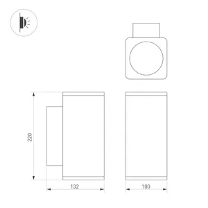 Светильник LGD-EVO-WALL-TWIN-S100x100-2x12W Day4000 (GR, 44 deg, 230V) (Arlight, IP54 Металл, 3 года)