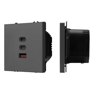 ARL NOBE USB Розетка тип А+С+С софт-тач серый базальт SCT-MUACC-SFPL-FC-GR (65W, QC3) (Arlight, -)