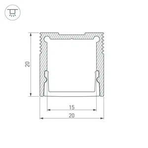 Профиль SL-SLIM20-H20-2000 ANOD (Arlight, Алюминий)