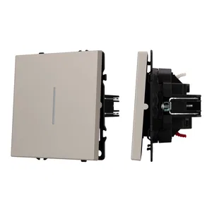 ARL NOBE Выключатель проходной 1 кл подсветка софт-тач кашемир SWT-MKP1-SFPL-L-CA (250V, 10A) (Arlight, -)