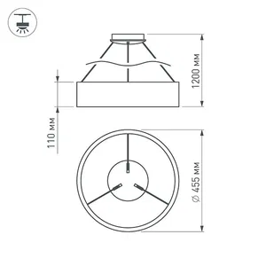 Светильник SP-TOR-RING-HANG-R460-33W Day4000 (BK, 120 deg) (Arlight, IP20 Металл, 3 года)