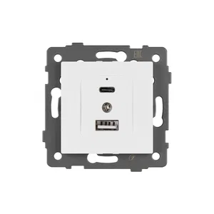Механизм USB розетки SCT-MUAC-PL-WH-V (5V, 3A, QC4) (Arlight, -)