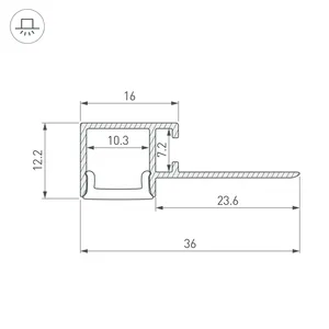 Профиль FANTOM-W12-EDGE-2000 ANOD (Arlight, Алюминий)
