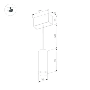 Светильник MAG-SPOT-HANG-25-R30-5W Warm3000 (BK-GD, 45deg, 24V) (Arlight, IP20 Металл, 5 лет)