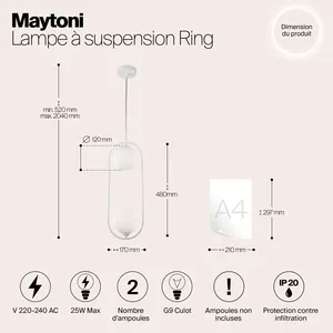 Подвесной светильник Maytoni MOD013PL-02W