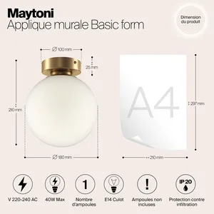 Настенный светильник (бра) Maytoni MOD321WL-01G2